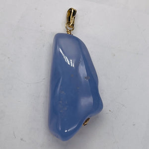 Blue Chalcedony 14K Gold Filled Stone Pendant | Blue | 1 3/4" Long | 1 Pendant |