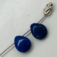 Load image into Gallery viewer, Indigo Lapis Pendant Briolette Beads | 11x9x4mm | Blue | 2 Beads |
