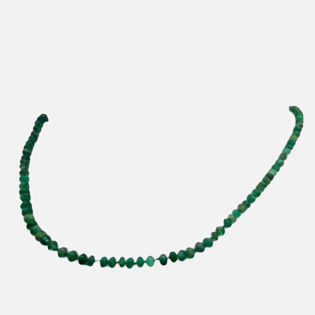 Emerald Graduated 3 to 4mm Rondelle Necklace | 23