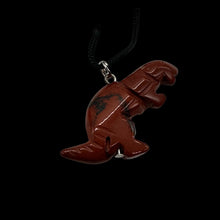 Load image into Gallery viewer, Red Jasper Tyrannosaurus Rex Dinosaur Pendant Necklace | 3/4&quot; Long | Red |
