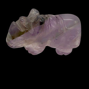 Amethyst Rhinoceros Animal Figurine Worry Stone | 20x13x8mm | Purple