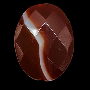 Faceted Red Orange Sardonyx 30x22mm Pendant Bead 6767