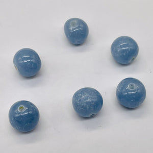 Angelite Round Bead Parcel | 10mm | Blue | 6 beads |