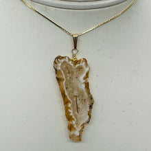 Load image into Gallery viewer, Druzy Agate Slice Designer 14kgf Pendant | 2 1/4" Long | Druzy Agate Crystal |
