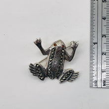 Load image into Gallery viewer, Marcasite Sterling Silver Frog Pin | 1 1/4&quot; Long | Silver | 1 Sweater Pin |
