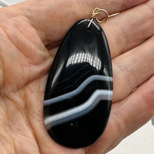 Load image into Gallery viewer, Stunning! Black and White Sardonyx 14Kgf Wire Wrap Pendant | 2 3/4 Inch Long |
