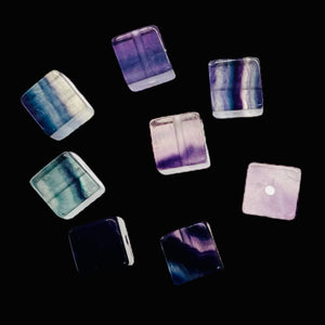 Natural Fluorite 8" Strand | 5mm | Purple Blue Green | 5mm | Cube | 23 Beads |