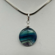 Load image into Gallery viewer, Fluorite Aurora Borealis Sterling Silver Pendant | 1 1/2&quot; Long | Blue/Purple |

