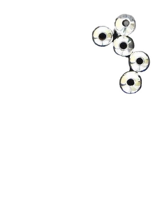 Made in The USA Sterling Silver Five 4x1mm Saucer Beads 8114