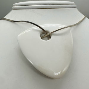 Designer Natural White Agate Pendant Bead 8699