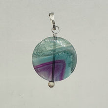 Load image into Gallery viewer, Fluorite Aurora Borealis Sterling Silver Pendant | 1 1/4&quot; Long | Blue/Purple |
