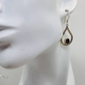 Semi-Precious Natural Amethyst Sterling Silver Drop Earrings | 1 1/2" Long |