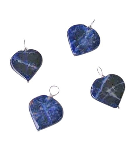 Lovely Heart! Blue Sodalite & Silver Pendant 500514A
