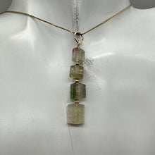 Load image into Gallery viewer, Natural Watermelon Tourmaline 14K Gold Filled Pendant | Pale Green, Clear, Pink|
