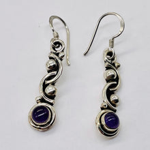 Load image into Gallery viewer, Amethyst Sterling Silver Drop/Dangle Earrings | 1 1/2&quot; Long | Purple | 1 Pair |
