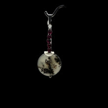 Load image into Gallery viewer, Gemmy Peruvian Opal w/Garnet Sterling Silver Pendant | Clear, Red |1 1/4&quot; Long |
