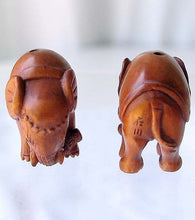 Load image into Gallery viewer, Fantastic Hand Carved Elephant Boxwood Ojime/Netsuke Bead | 24x23x14mm | Brown
