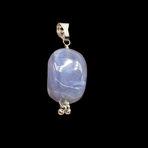 Blue Chalcedony Sterling Silver Designer Freeform Pendant | 2" Long|Blue Silver|