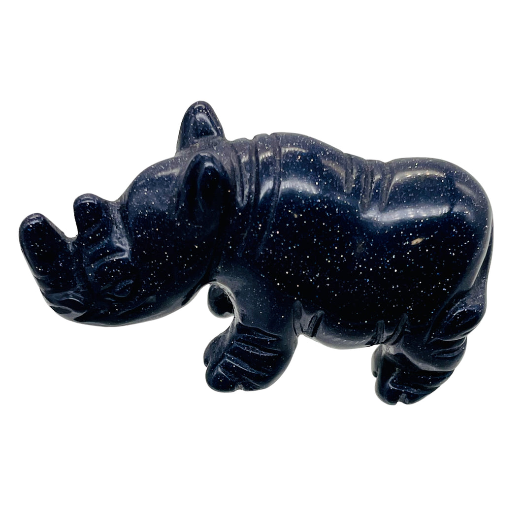 Hand-Carved Sparkling Standing Rhinosceros | 1 Figurine | | 1