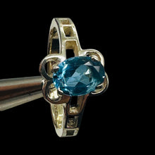 Load image into Gallery viewer, Blue Topaz Sterling Silver Ring Size 7 Natural Square Gemstone USA
