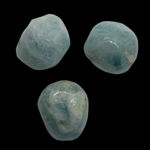 Aquamarine Smooth Nugget Bead Parcel | 19x16x16 - 18x19x17mm | Blue | 3 Beads |