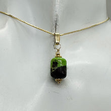 Load image into Gallery viewer, Gaspeite AAA 14K Gold Filled Pendant | 3/4&quot; Long | Green, Brown |
