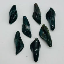 Load image into Gallery viewer, Fancy Jasper Lily Carved Flower Beads | 35x16x12mm | Green, Maroon | 2 Beads |

