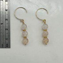 Load image into Gallery viewer, Morganite AA A Beads Rose Gold Earrings | 1" Long | 1 Pair |
