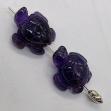 Load image into Gallery viewer, Majestic 2 Carved Amethyst Sea Turtle Beads | 23.5x18.5x7.5mm | Purple
