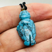 Load image into Gallery viewer, Goddess Howlite Stone Pendant Necklace | 3/4' Long | Blue, Black | 1 Pendant |
