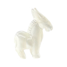 Load image into Gallery viewer, Hand Carved Donkey Burro Stone Animal Statue | 40x35x15mm | Clear, White
