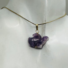 Load image into Gallery viewer, Dinosaur Carved Amethyst Stegosaurus 14Kgf Pendant | 1 inch long | Purple |
