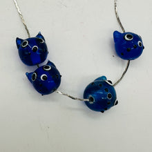 Load image into Gallery viewer, Kitty Cat Ceramic Round Beads | 15mm | Midnight Blue | 4 Beads |
