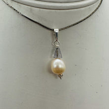 Load image into Gallery viewer, Iolite, Fresh Water Large Pearl Sterling Silver Drop Pendant | 1&quot; Long |
