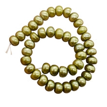 Load image into Gallery viewer, Dubai Pistachio Fresh Water Pearl Half Strand | 7x5mm | Green } 42 Pearls |
