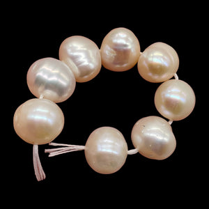 Natural Rich Cream Pink Fresh Water Pearl Parcel | 9 to 10mm | 8 Pearls |