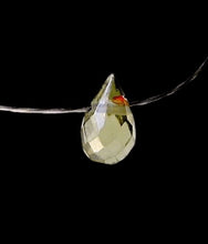 Load image into Gallery viewer, 1 Natural Sage Green Zircon Briolette Bead 6944
