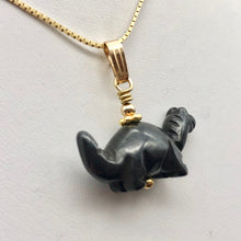 Load image into Gallery viewer, Hematite Diplodocus Dinosaur with 14K Gold-Filled Pendant 509259HMG
