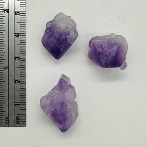 Amethyst Natural Crystals Parcel | 23x16x13 to 19x15x12mm | Purple | 3 Beads |