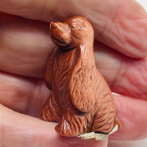 Hand-Carved American Cocker Spaniel Puppy | 1 1/2" Tall | Golden Brown | 1 Figurine |