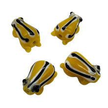 Load image into Gallery viewer, Frog Lampwork Glass Jumping Frog Beads | 17x12x9mm | Canary Yellow | 4 Beads
