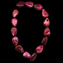 Load image into Gallery viewer, Yummy Raspberry FW Teardrop Coin Pearl 8 inchStrand 9949HS
