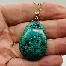 Load image into Gallery viewer, USA Natural Chyrsocolla 14K Gold Filled Pendant | Green, Blue | 2 1/4&quot; Long |
