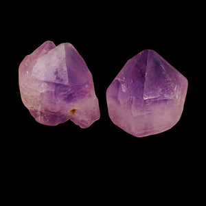 Amethyst Natural Crystals Parcel | 21x18x15 and 19x16x16mm | Purple | 2 Beads |