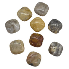 Load image into Gallery viewer, Two Beads of Wild Crazy Lace Agate Square Coin Beads 9225
