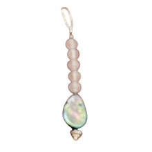 Load image into Gallery viewer, Pearl and Rose Quartz Sterling Silver Drop Pendant | 1 1/2&quot; Long | Rainbow |
