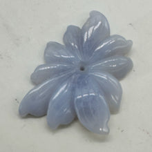 Load image into Gallery viewer, Chalcedony 33ct Hand Carved Flower Pendant Bead | 41x30x5mm | Blue | 1 Flower |
