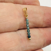 Load image into Gallery viewer, Sapphire AAA Faceted Bead Yellow Gold Pendant | Blue, Dark Blue | 1" Long|
