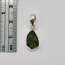 Load image into Gallery viewer, Moldavite 8.11ct Sterling Silver Oval Pendant | 7/8&quot; Long | Green | 1 Pendant |
