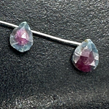 Load image into Gallery viewer, Ruby Zoisite Exquisite Flat Pear Briolette Beads | 7x5x3mm| Green, Red| 2 Beads|
